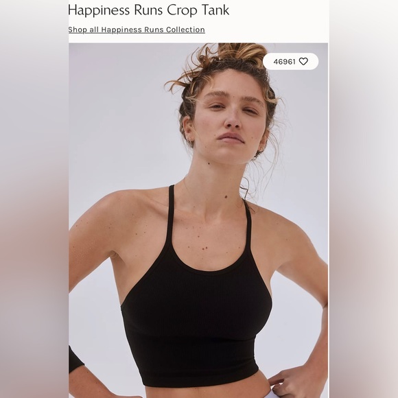 🛑 SOLD OUT 🛑 Free People Movement Happiness Runs Crop Top Black XL NEW - Picture 3 of 13